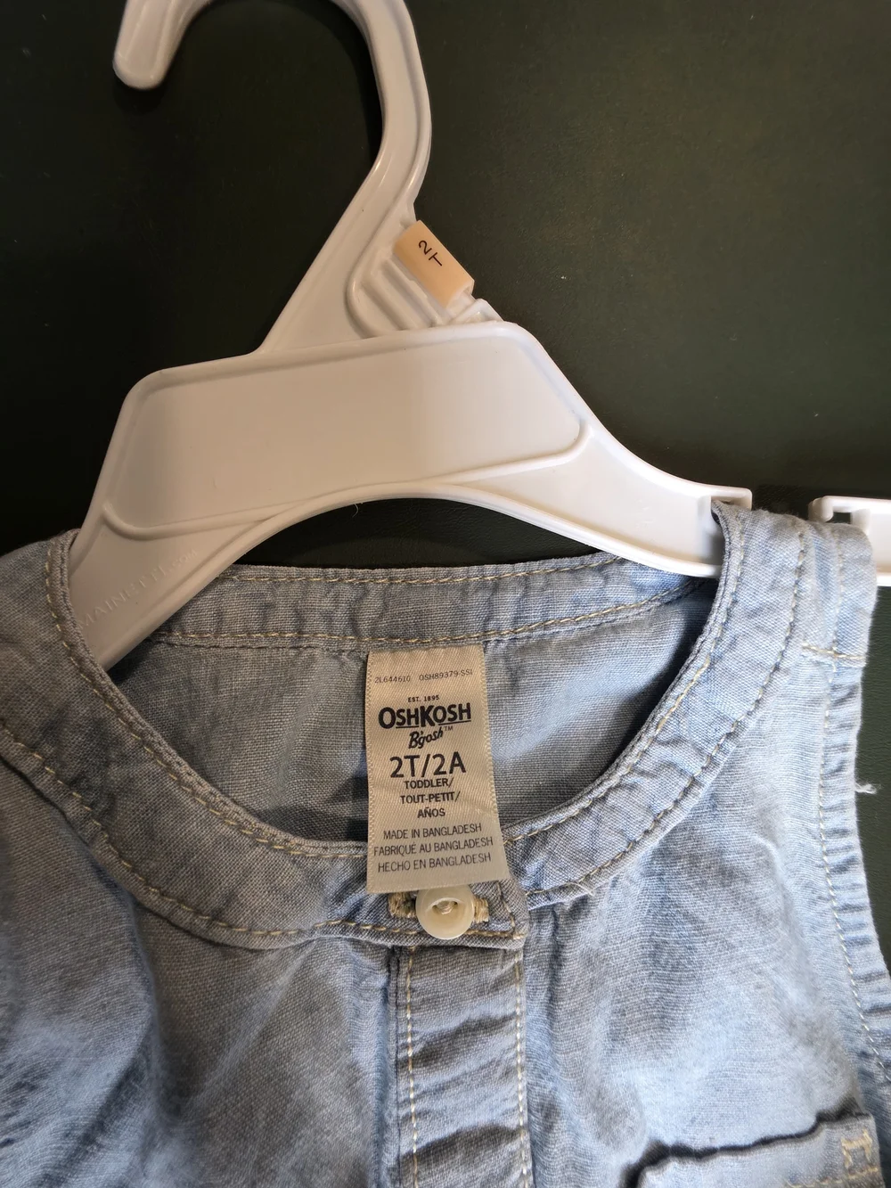 OshKosh B'gosh Light Blue Denim-Look Sleeveless Girls' Dress